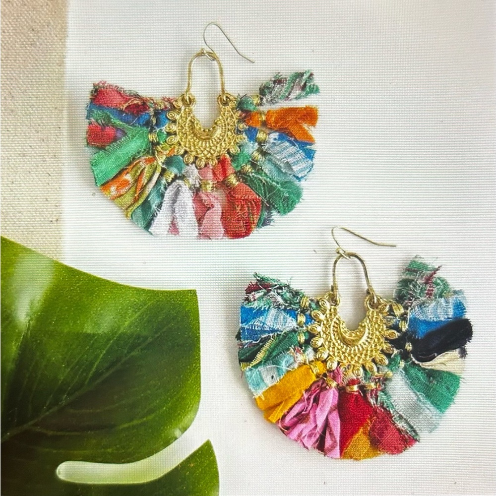 Kantha Ornamental Chandelier Earrings